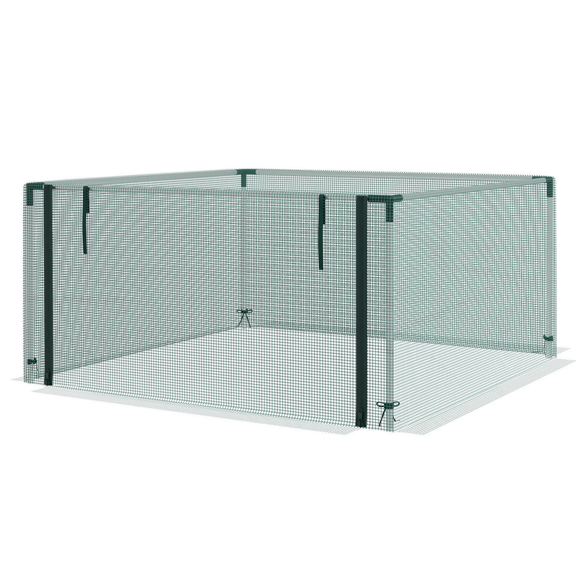 Outsunny Tier-Zubehör grün Polypropylen B/H/L: ca. 125x125x62,5 cm Vogelschutznetz - grün (62,50/125,00/125,00cm) - Outsunny