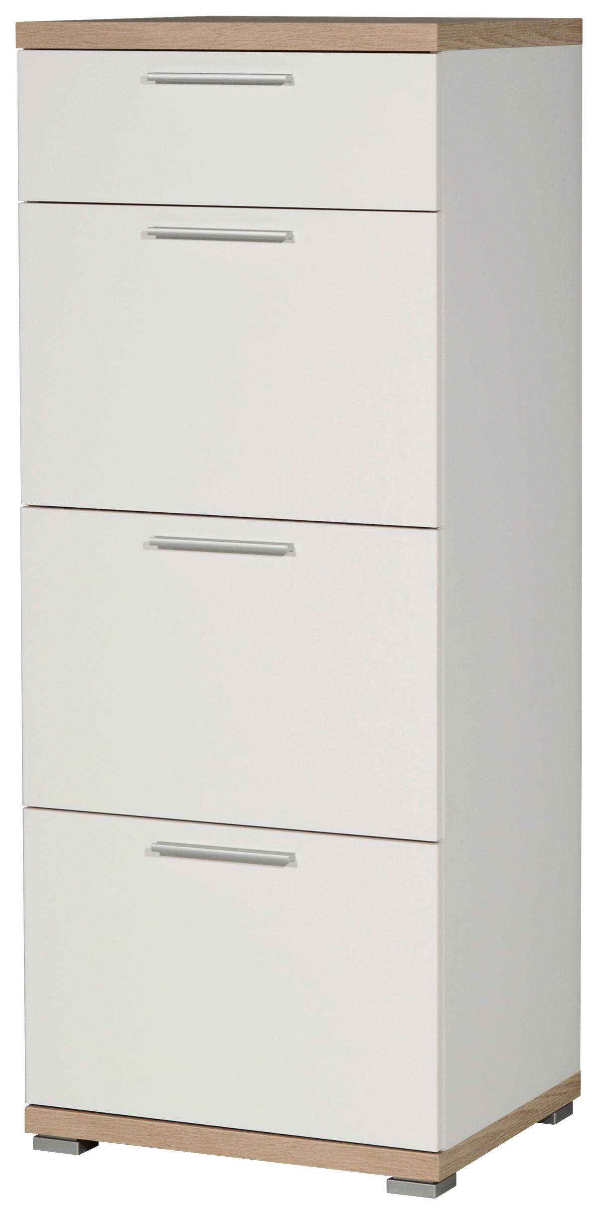 Kommode 3203-178 weiß Eiche Sonoma Nachbildung B/H/T: ca. 48x120x40 cm 3203-178 - Eiche/weiß (48,00/120,00/40,00cm) - Germania