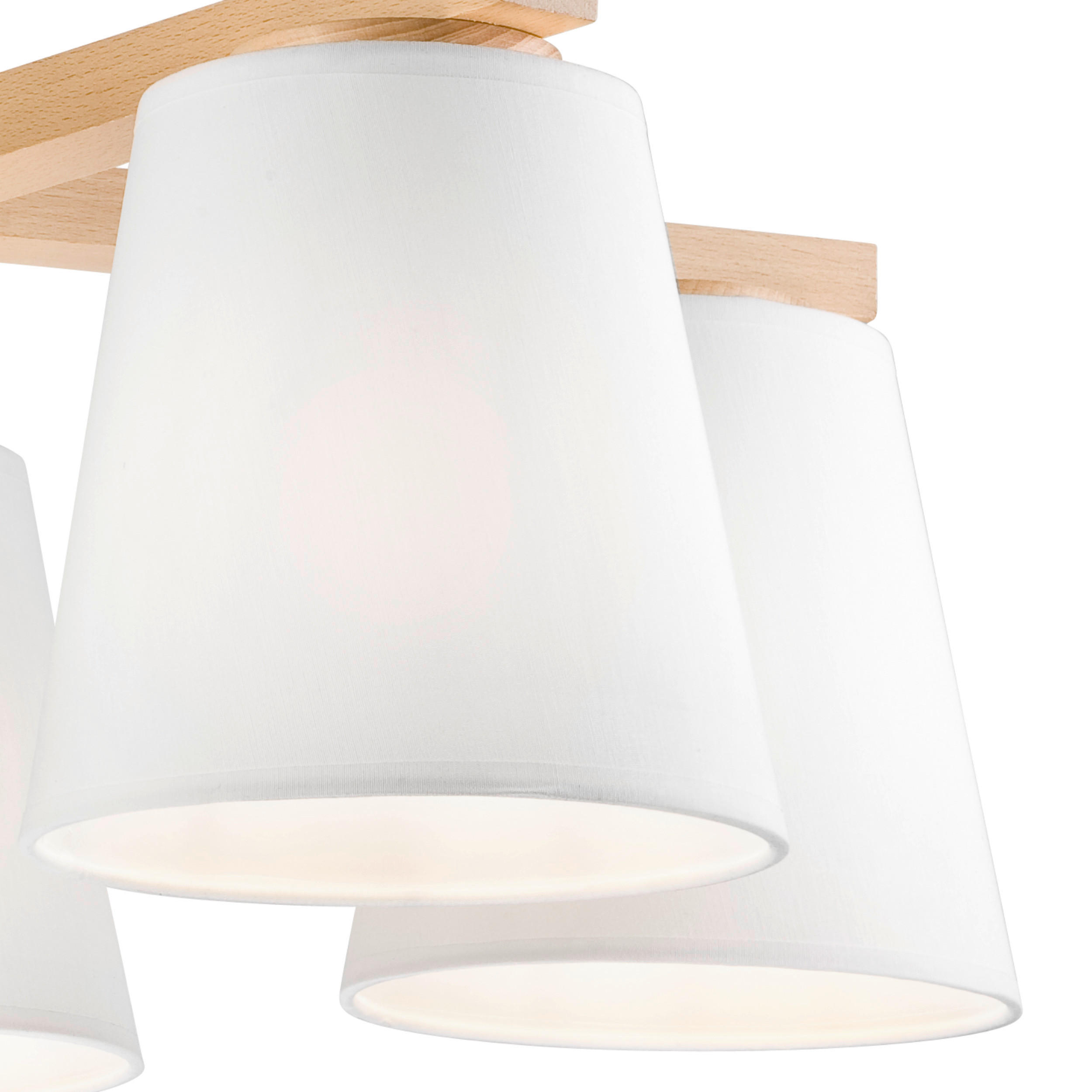Lamkur Deckenleuchte braun PVC Holz B/H/L: ca. 50x23x50 cm E27 5 Brennstellen ELLIE - braun (50,00/50,00/23,00cm) - Lamkur