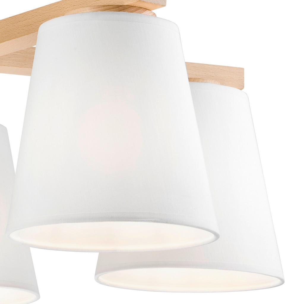 Thumbnail - Lamkur Deckenleuchte braun PVC Holz B/H/L: ca. 50x23x50 cm E27 5 Brennstellen