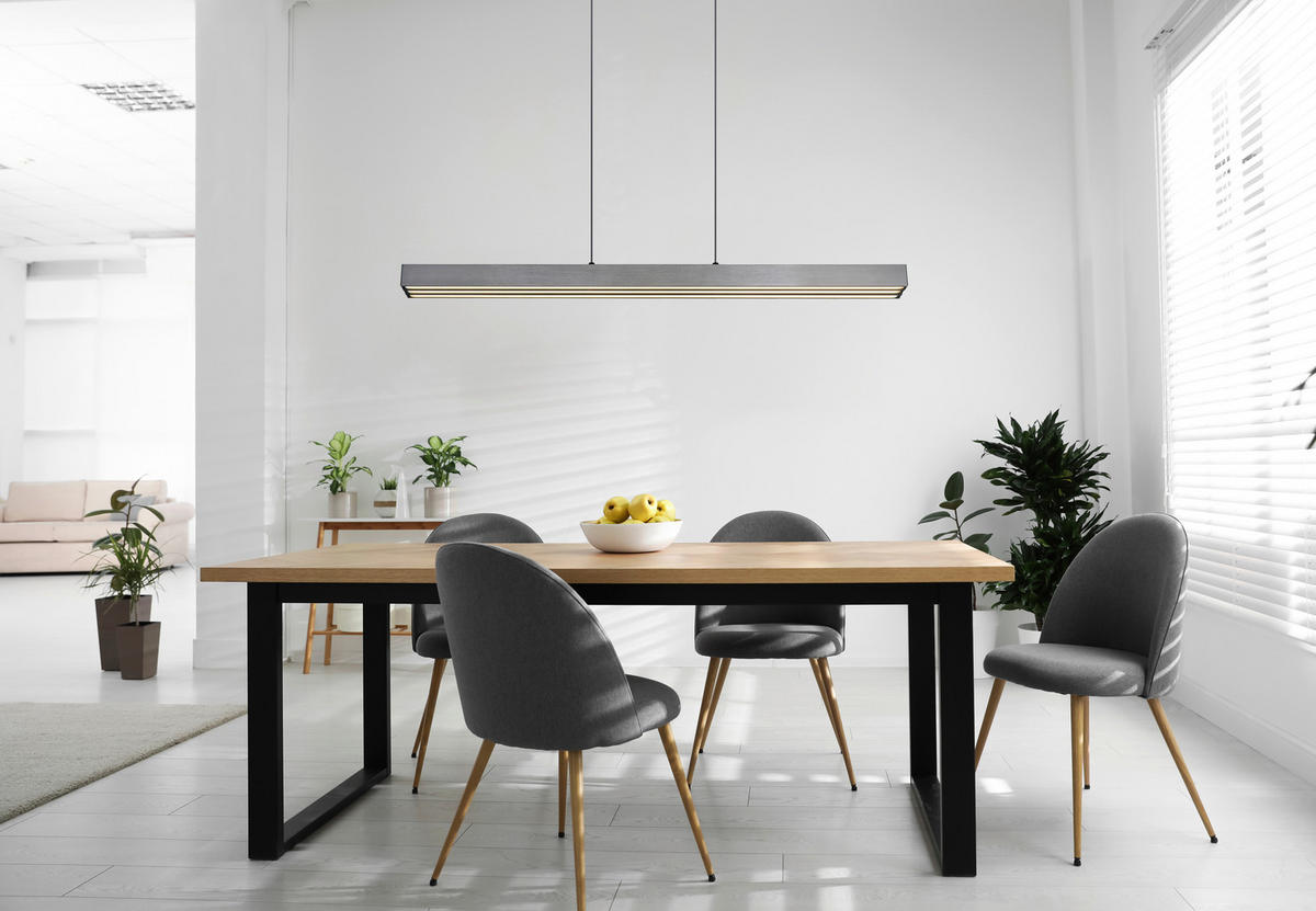 GLOBO LED-Pendellleuchte Opal dunkelgrau Metall Kunststoff B/H/T: ca. 150x150x7,5 cm 1.0 Brennstellen ETHAN - Opal/dunkelgrau (150,00/150,00/7,50cm) - GLOBO