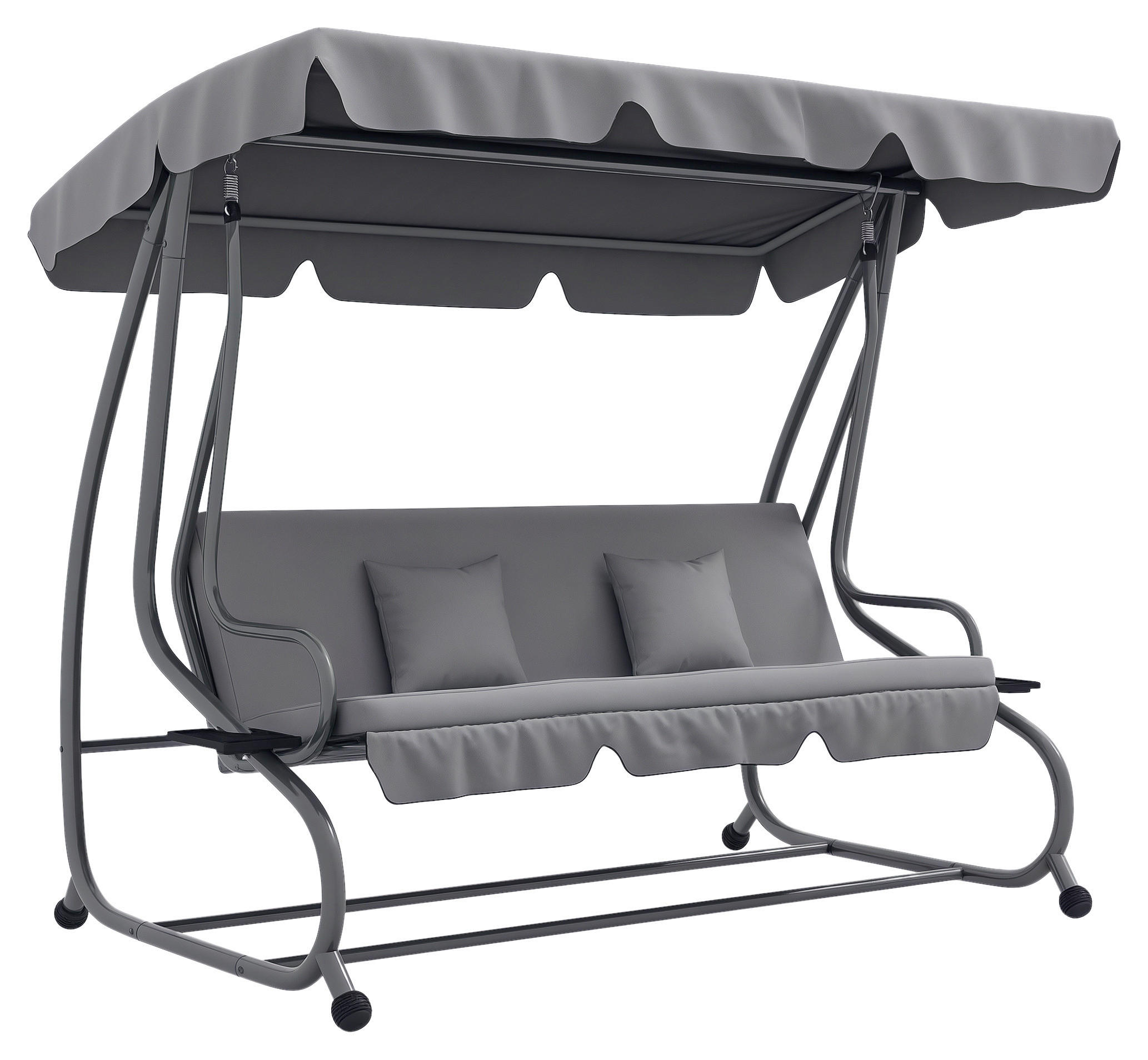 Outsunny Hollywoodschaukel hellgrau Polyester-Mischgewebe B/H/L: ca. 120x164x200 cm Hollywoodschaukel - hellgrau (200,00/120,00/164,00cm) - Outsunny