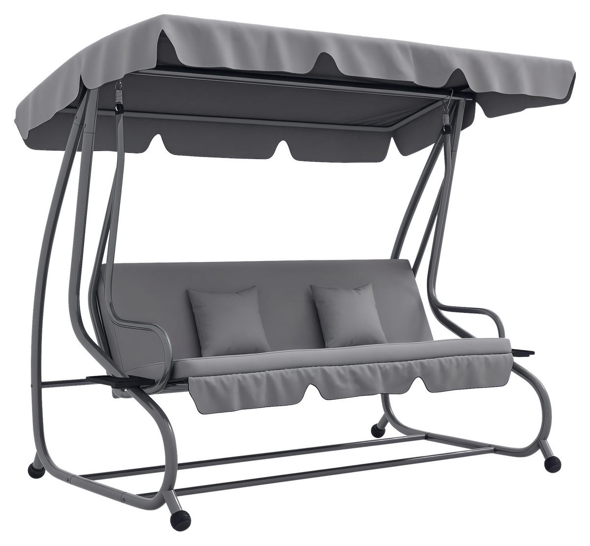 Outsunny Hollywoodschaukel hellgrau Polyester-Mischgewebe B/H/L: ca. 120x164x200 cm Hollywoodschaukel - hellgrau (200,00/120,00/164,00cm) - Outsunny