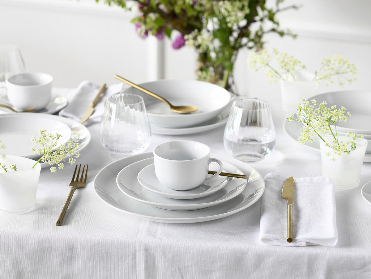 CreaTable Kombiservice Luna weiß Porzellan 30 tlg. Luna - weiß - CreaTable
