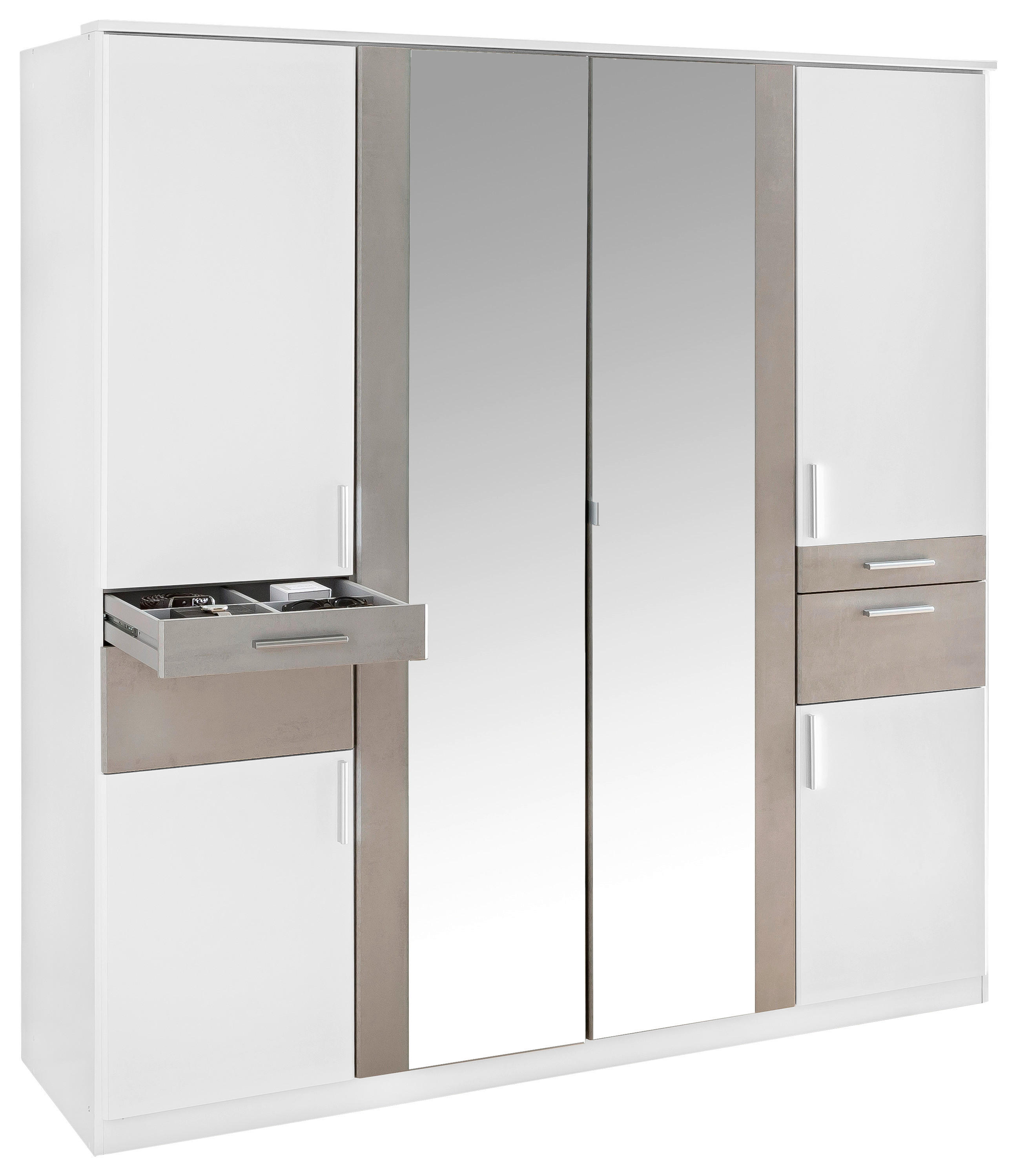 Kleiderschrank Koblenz weiß B/H/T: ca. 180x198x58 cm Koblenz - Lichtgrau/weiß (180,00/198,00/58,00cm)
