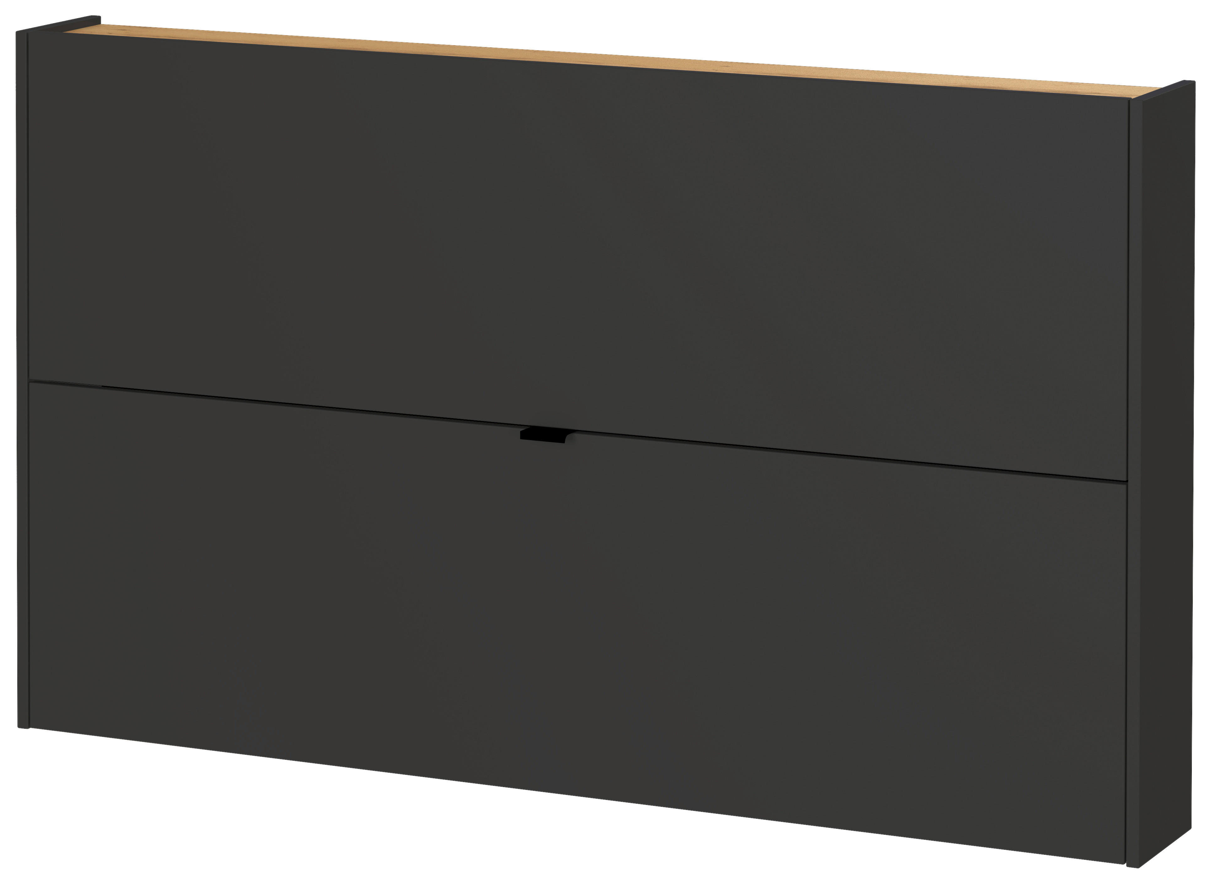 Schuhschrank 1392-549 Graphit Optik Eiche Navarra Nachbildung B/H/T: ca. 140x85x19 cm 1392-549 - Eiche/Graphit (140,00/85,00/19,00cm) - Germania