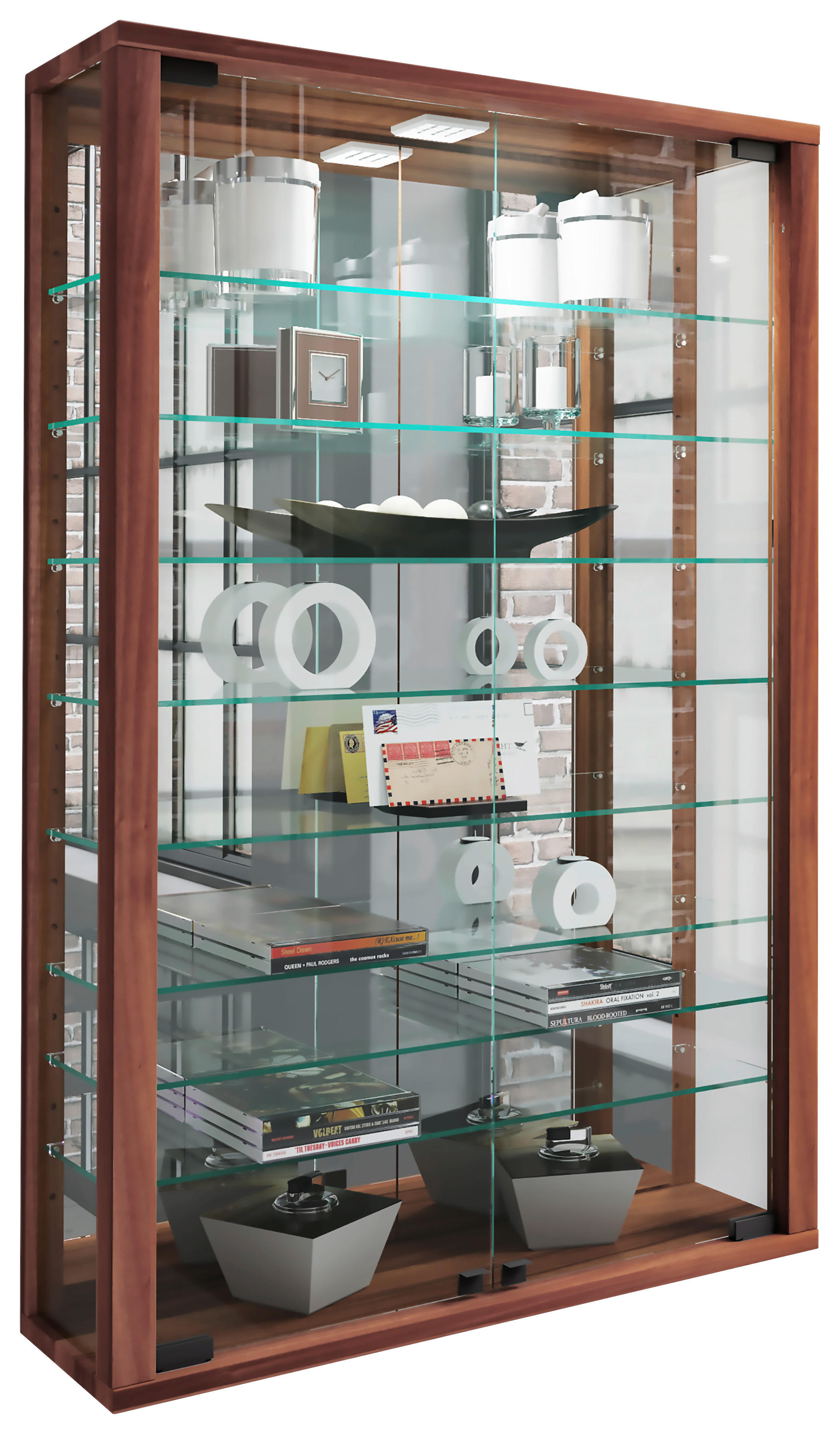 Vitrine Vitrosa nussbaum Nachbildung Holzwerkstoff Glas B/H/T: ca. 59x91x18 günstig online kaufen