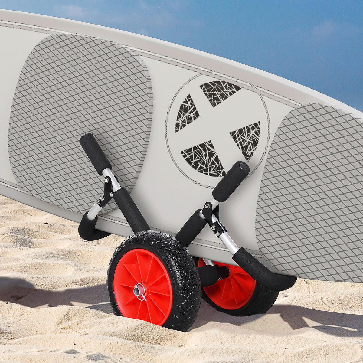 HOMCOM Surfwagen schwarz Aluminium Surfwagen gepolstert - rot/schwarz - HOMCOM