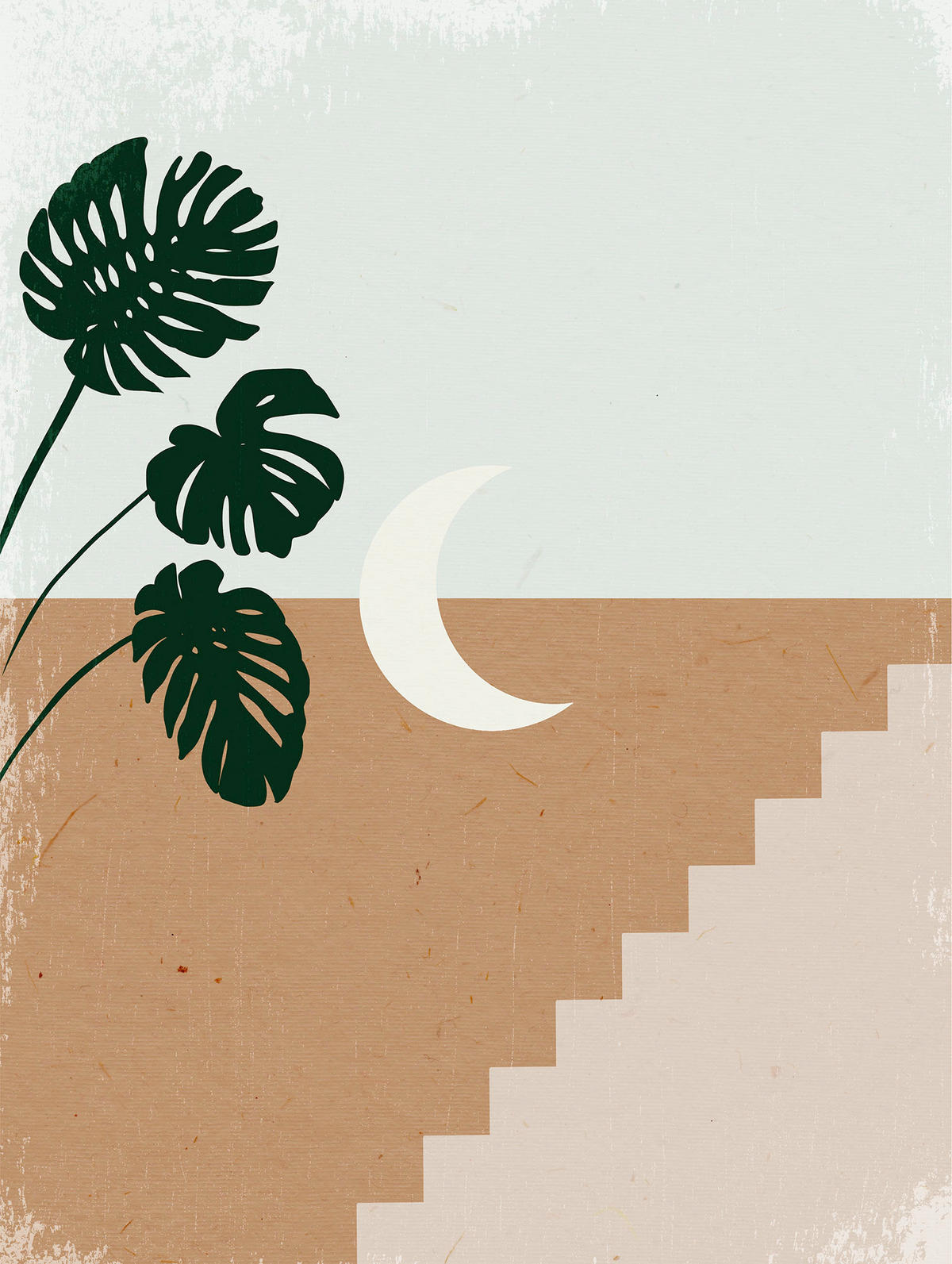 Komar Poster Silence Crescent Moon Pflanzen B/L: ca. 30x40 cm Silence Crescent Moon - (30,00/40,00cm) - Komar