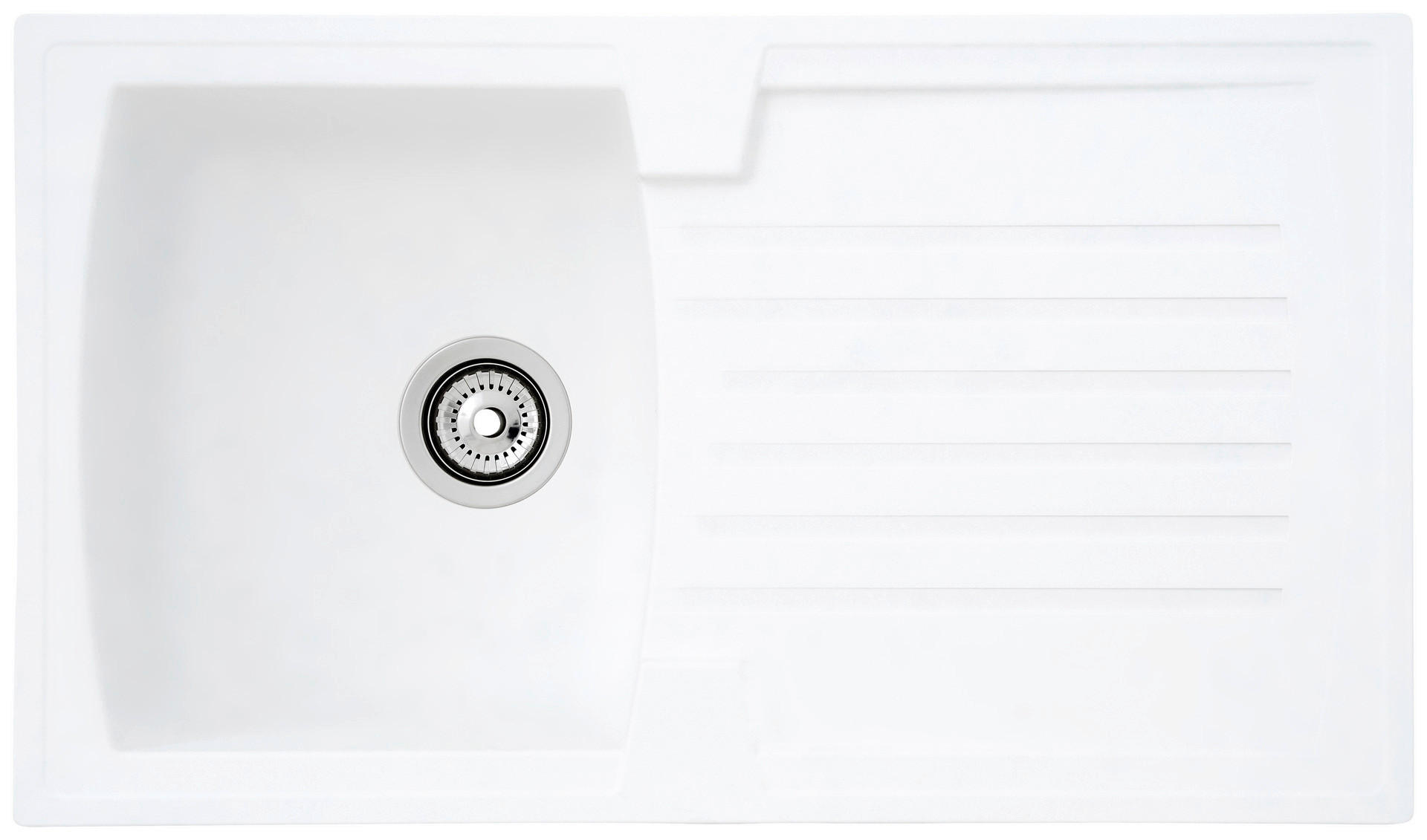 Respekta Einbauspüle Boston 86 x 50 W weiß Mineralite B/H/T: ca. 86x20x50 cm Boston 86 x 50 W - weiß (86,00/20,00/50,00cm) - Respekta