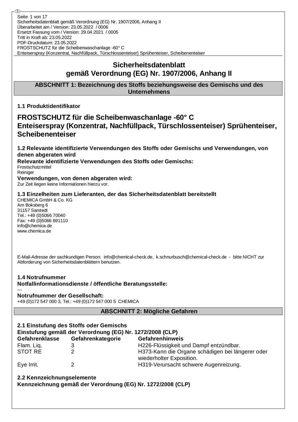 KLAX Enteiserspray ca. 0,5 l Enteiserspray 500ml - (500ml) - KLAX