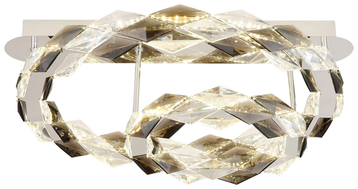 GLOBO LED-Deckenleuchte transparent Chrom Rauch Acryl Metall H/D: ca. 24x55 cm KARILION - Rauch/Chrom (55,00/24,00cm) - GLOBO