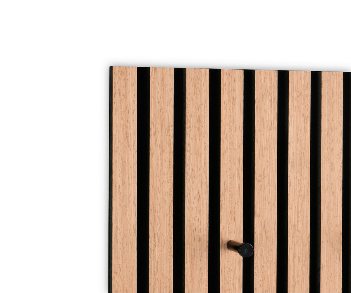 Wandgarderobe Grace Eiche schwarz B/H/T: ca. 60x30x7 cm Grace - Eiche/schwarz (60,00/30,00/7,00cm)