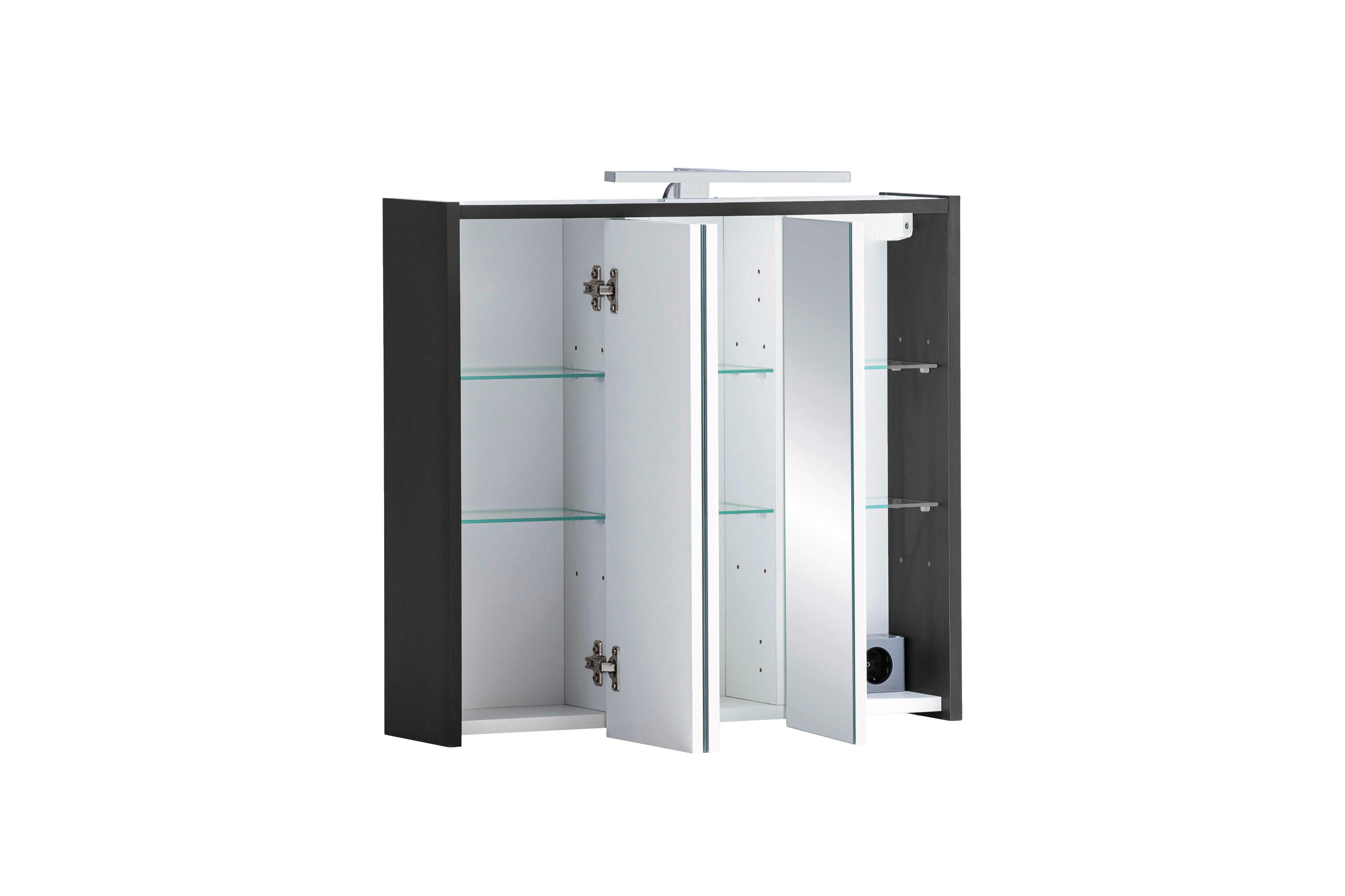 Spiegelschrank Sander anthrazit B/H/T: ca. 65x62,7x16 cm Sander - anthrazit (65,00/62,70/16,00cm) - Möbelpartner