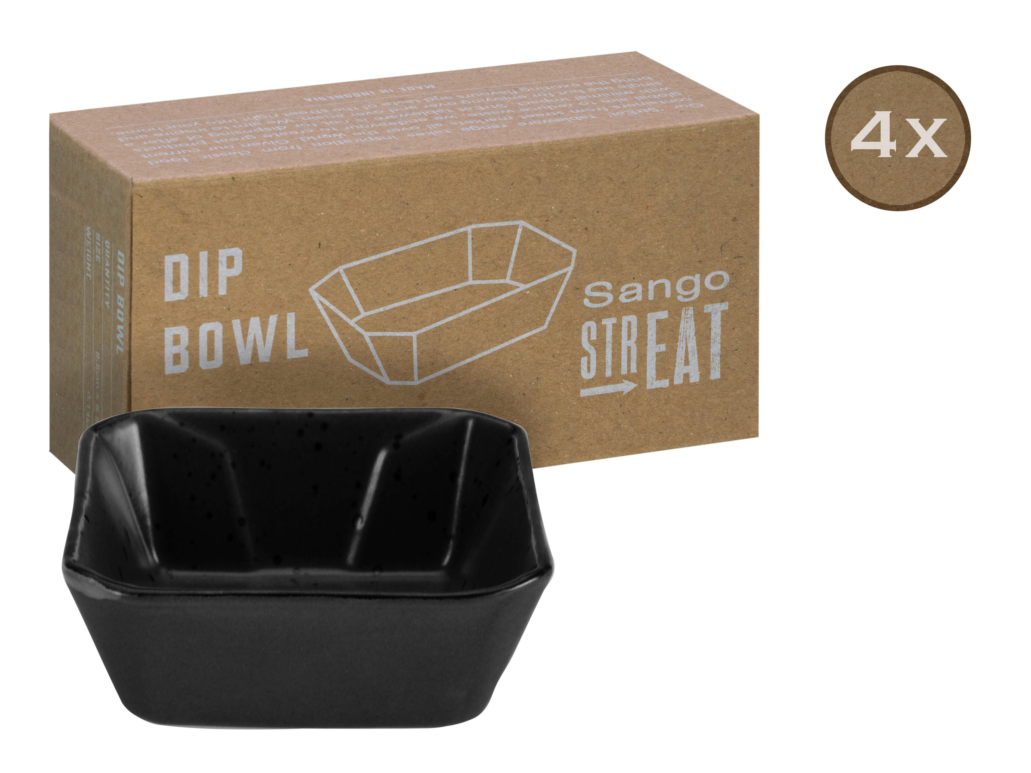 CreaTable Servierset Streat Dip Bowl schwarz Steinzeug Streat Dip Bowl - schwarz - CreaTable