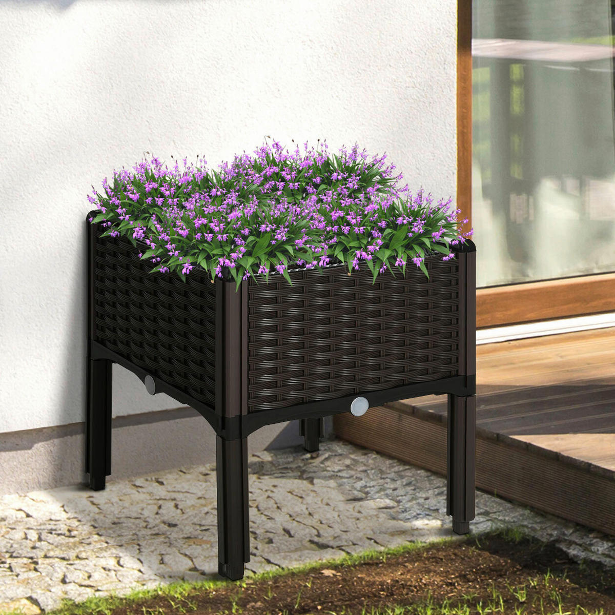 Outsunny Hochbeet B/H/L: ca. 40x44x40 cm Hochbeet MH845-290 - dunkelbraun (40,00/40,00/44,00cm) - Outsunny