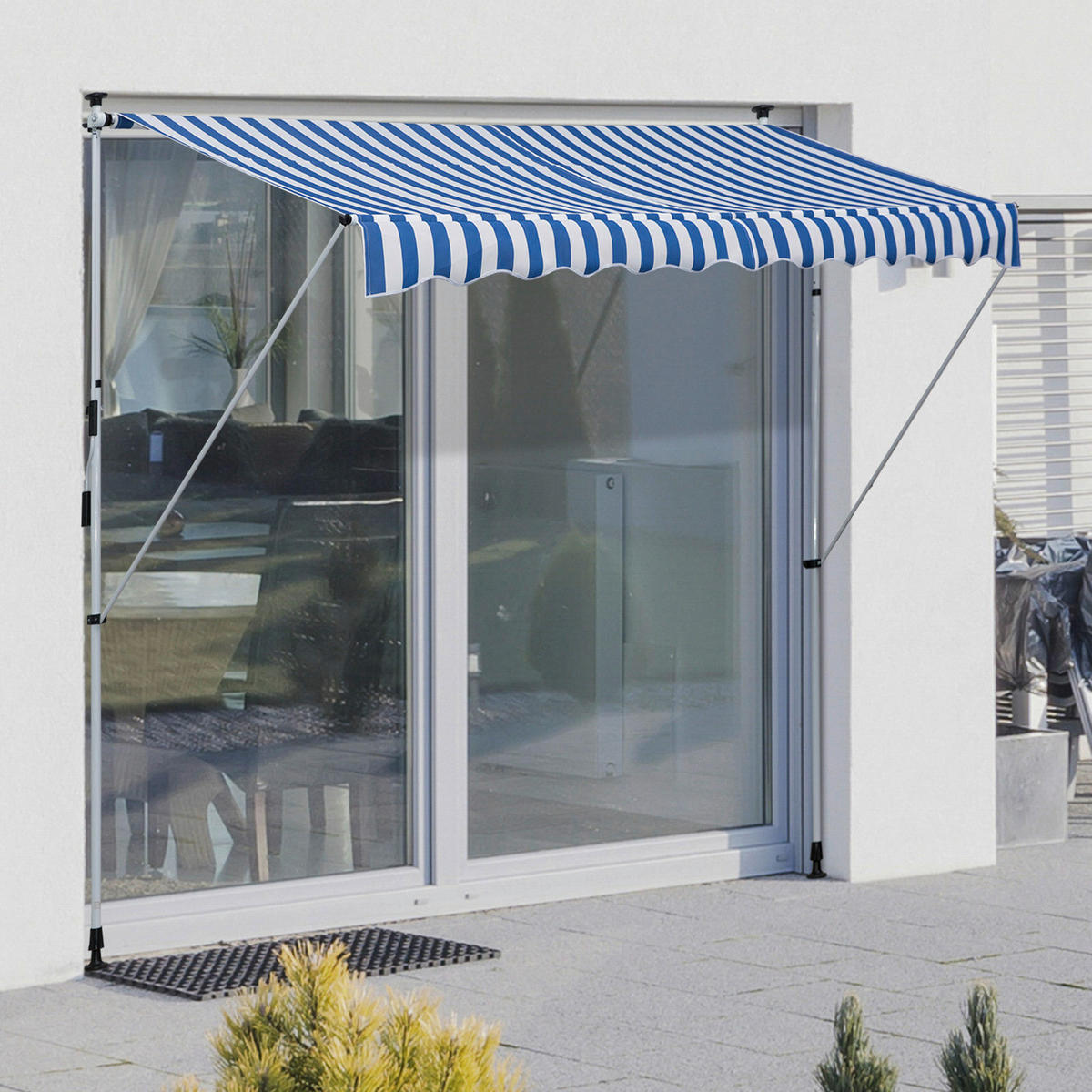Klemm-Markise blau B/H/L: ca. 300x280x150 cm Klemmmarkise - blau (150,00/300,00/280,00cm) - Outsunny