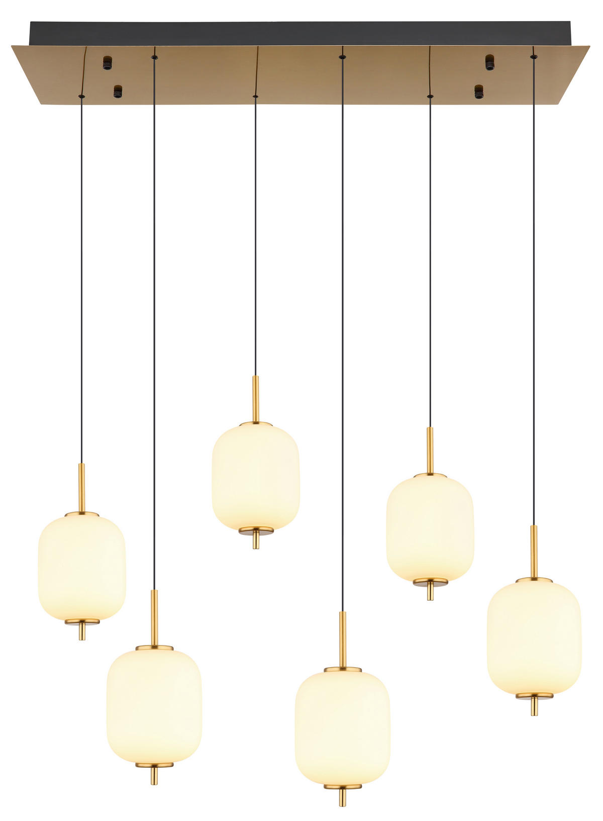 GLOBO Pendelleuchte messing Metall Glas B/H/T: ca. 28,5x150x78 cm 1.0 Brennstellen 15217-6 - messing (28,50/150,00/78,00cm) - GLOBO