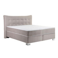 Boxspringbett Domino creme Liegefläche B/L: ca. 180x200 cm Domino - creme/Chrom (198,00/128,00/212,00cm)