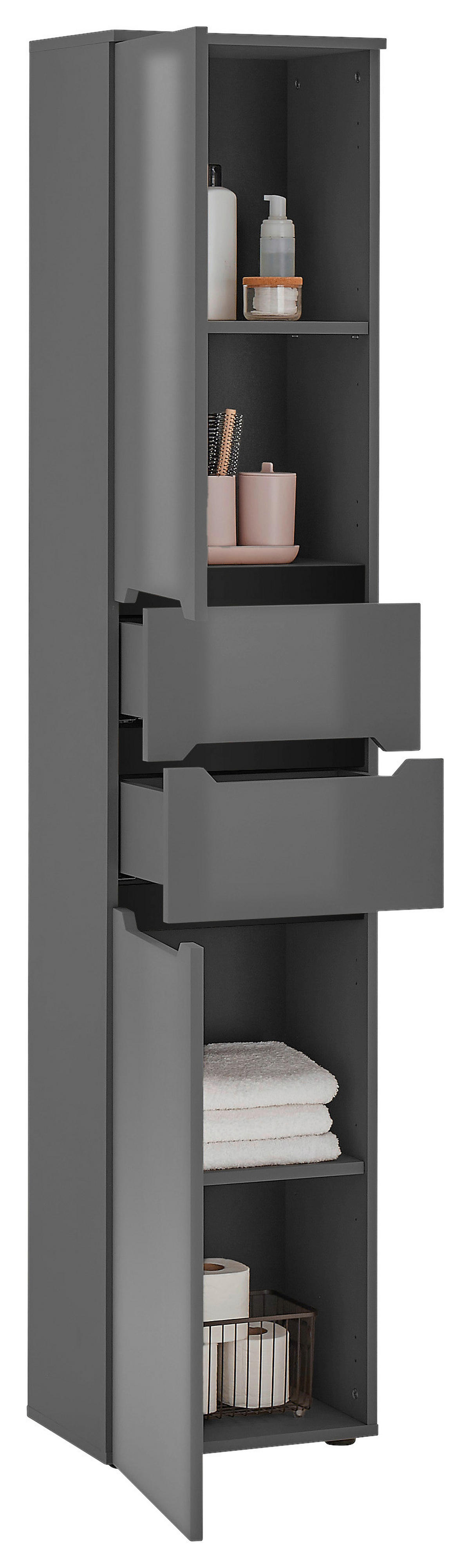 Hochschrank Ibiza anthrazit matt anthrazit Hochglanz B/H/T: ca. 40x190x30 cm Ibiza - anthrazit (40,00/190,00/30,00cm)