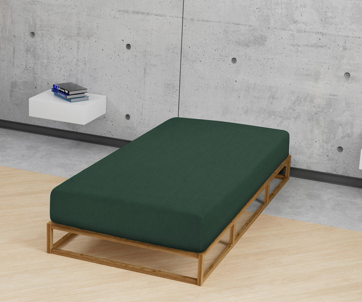 Spannbetttuch Flanell Spannbetttuch_Flanell 140-160x200 - dunkelgrün (140,00/200,00cm)