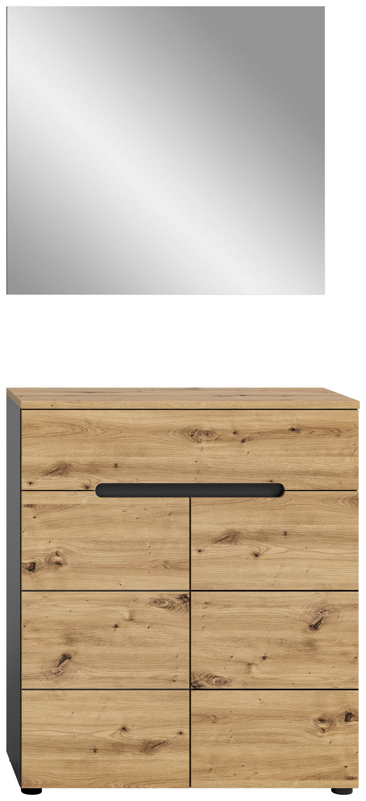 Garderobe CANU edles Basaltgrau Nachbildung Eiche Artisan Nachbildung B/H/T: ca. 80x190x37 cm CANU - Eiche/edles Basaltgrau (80,00/190,00/37,00cm) - xonox.home