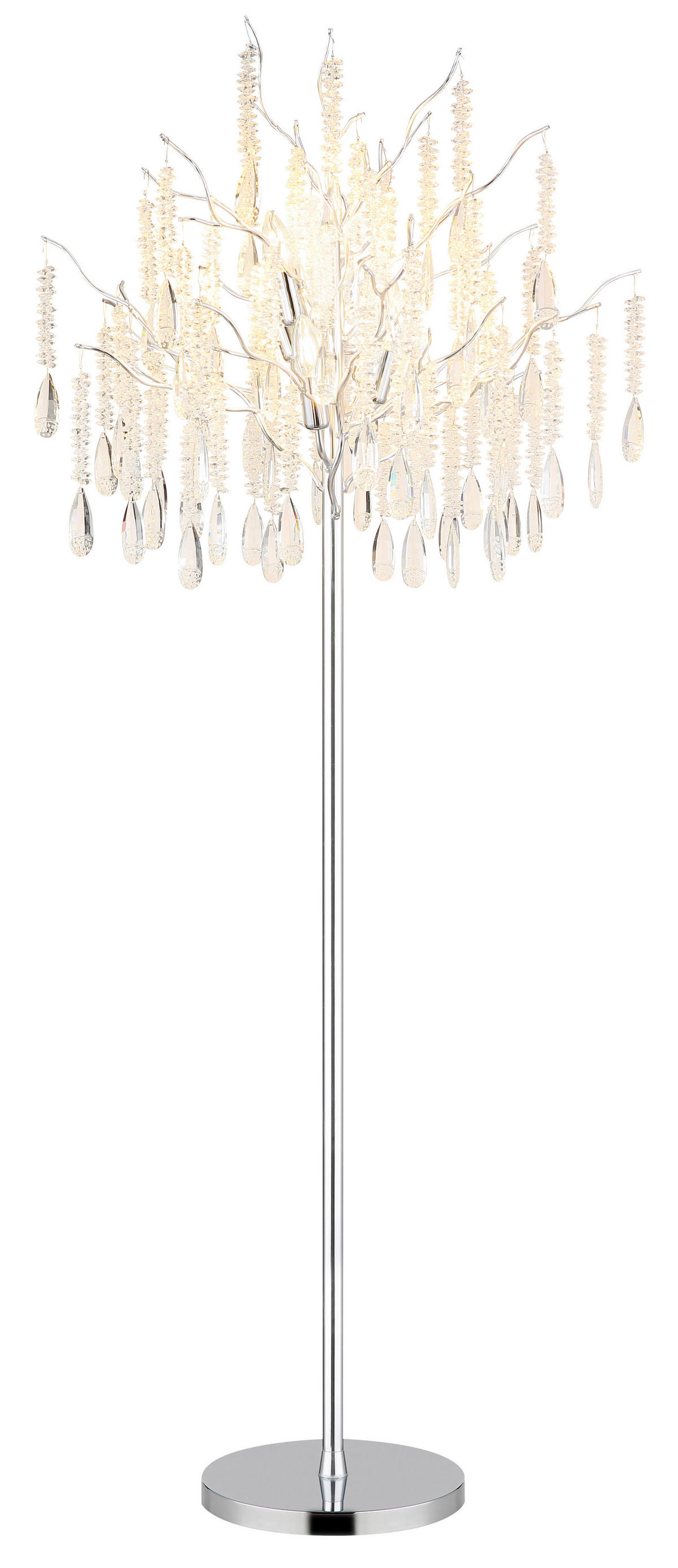 GLOBO Stehleuchte klar silber Glas Metall H/D: ca. 165x55 cm E14 5 Brennstellen Kinga - klar/silber (55,00/165,00cm) - GLOBO