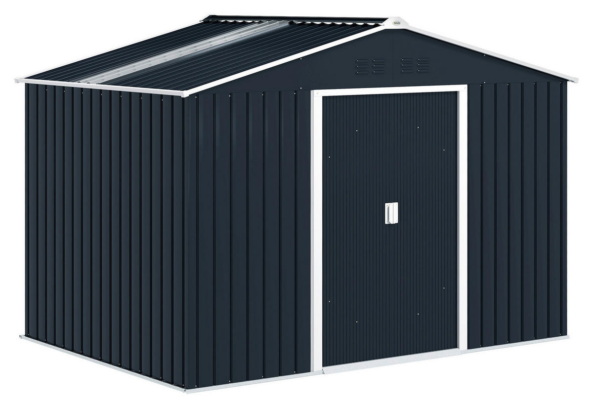 Outsunny Gartenhaus dunkelgrau B/H/L: ca. 195x192x277 cm Gartenhaus - dunkelgrau (277,00/195,00/192,00cm) - Outsunny