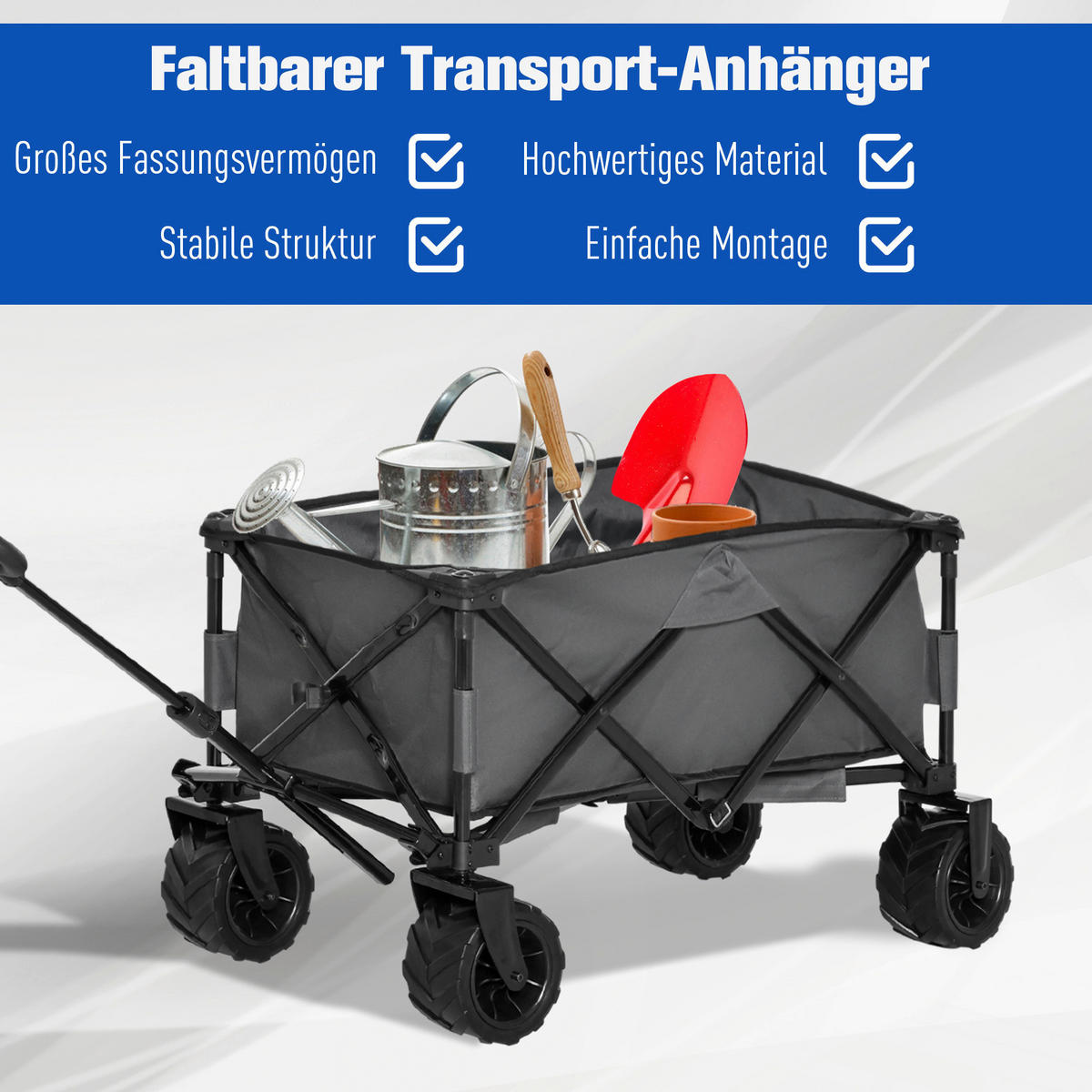 Outsunny Transportwagen grau B/H/L: ca. 55x61x108 cm Transportwagen - grau (108,00/55,00/61,00cm) - Outsunny