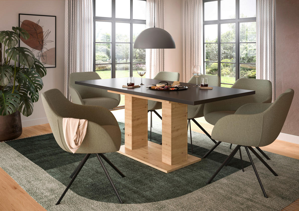 Esstisch MOTION grau Artisan Nachbildung B/H/T: ca. 150x76x90 cm MOTION - grau (150,00/76,00/90,00cm) - xonox.home