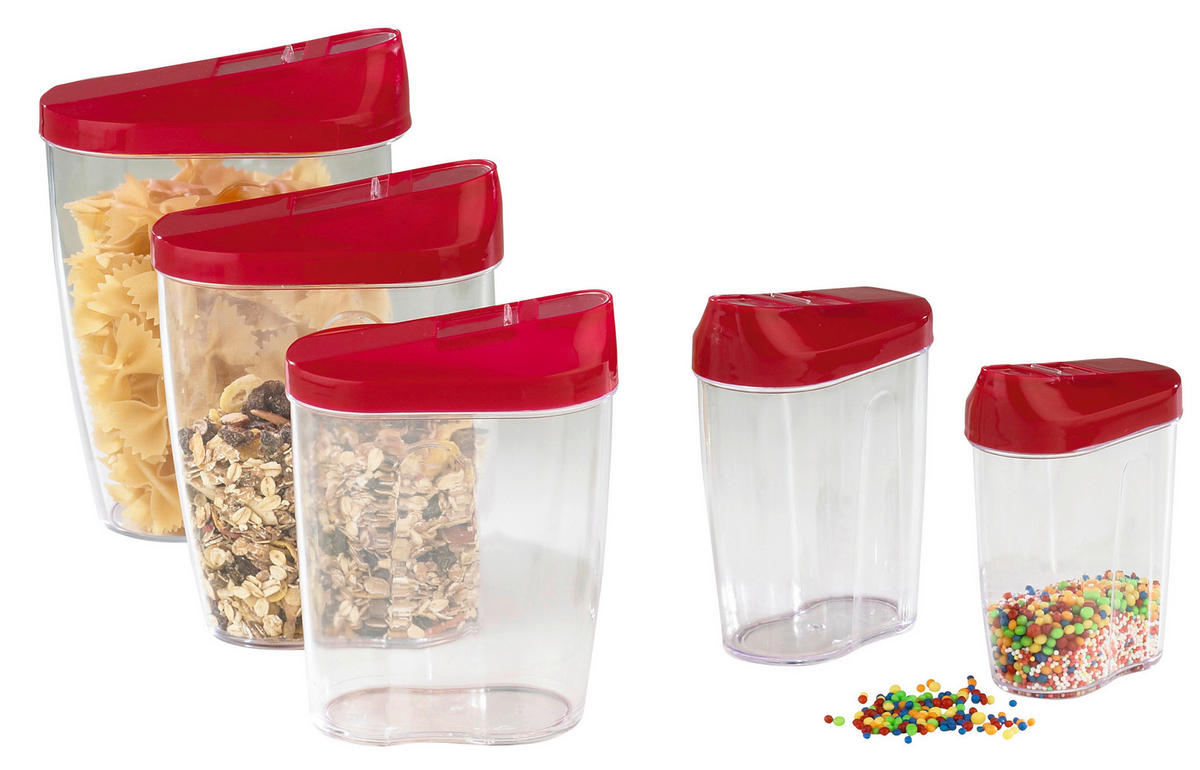 Schüttdosenset sortiert B/H/L: ca. 9x20,5x15 cm Schüttdose_ 5tlg. - sortiert (15,00/9,00/20,50cm)