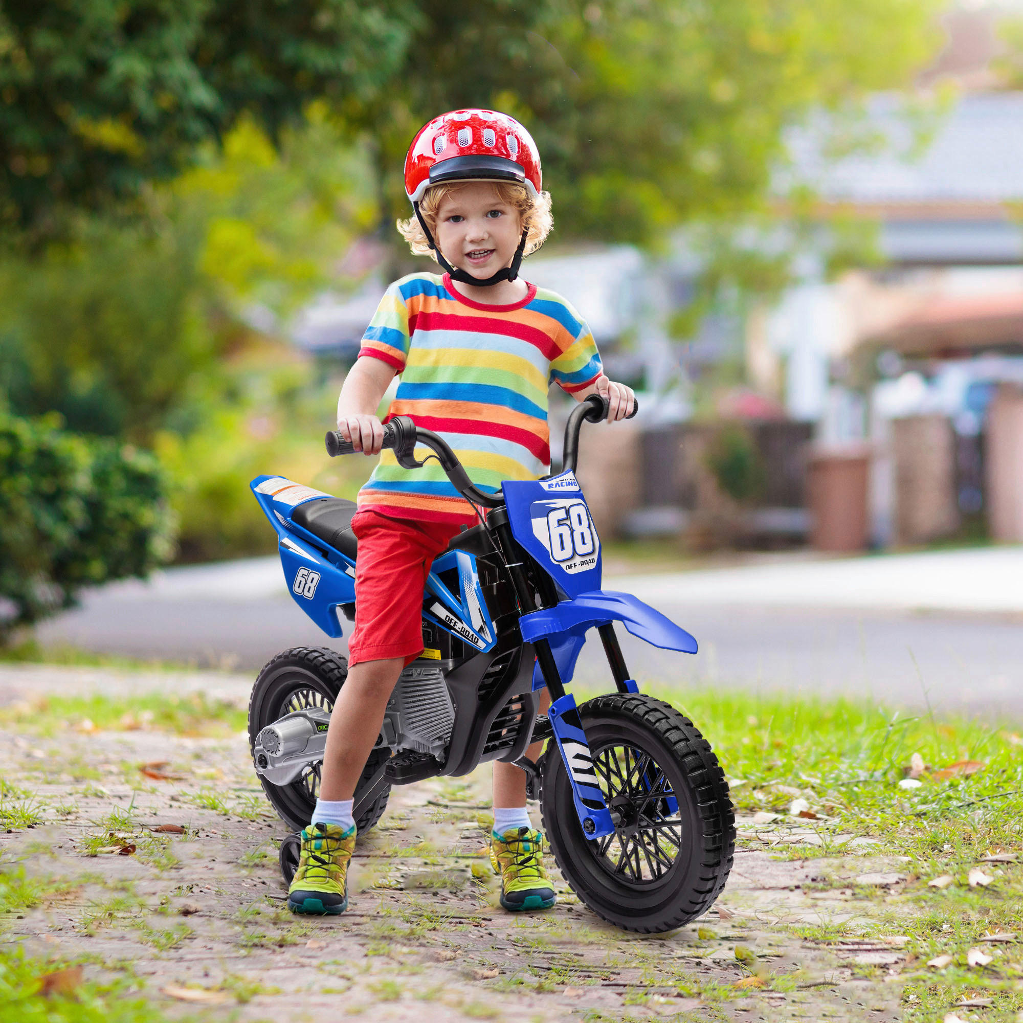 AIYAPLAY Kinder-Elektromotorrad blau B/H/L: ca. 56x70x107 cm Kinder-Elektromotorrad - blau (107,00/56,00/70,00cm) - AIYAPLAY