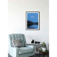 Komar Poster Word Lake Hush Blue Natur B/L: ca. 30x40 cm Word Lake Hush Blue - (30,00/40,00cm) - Komar