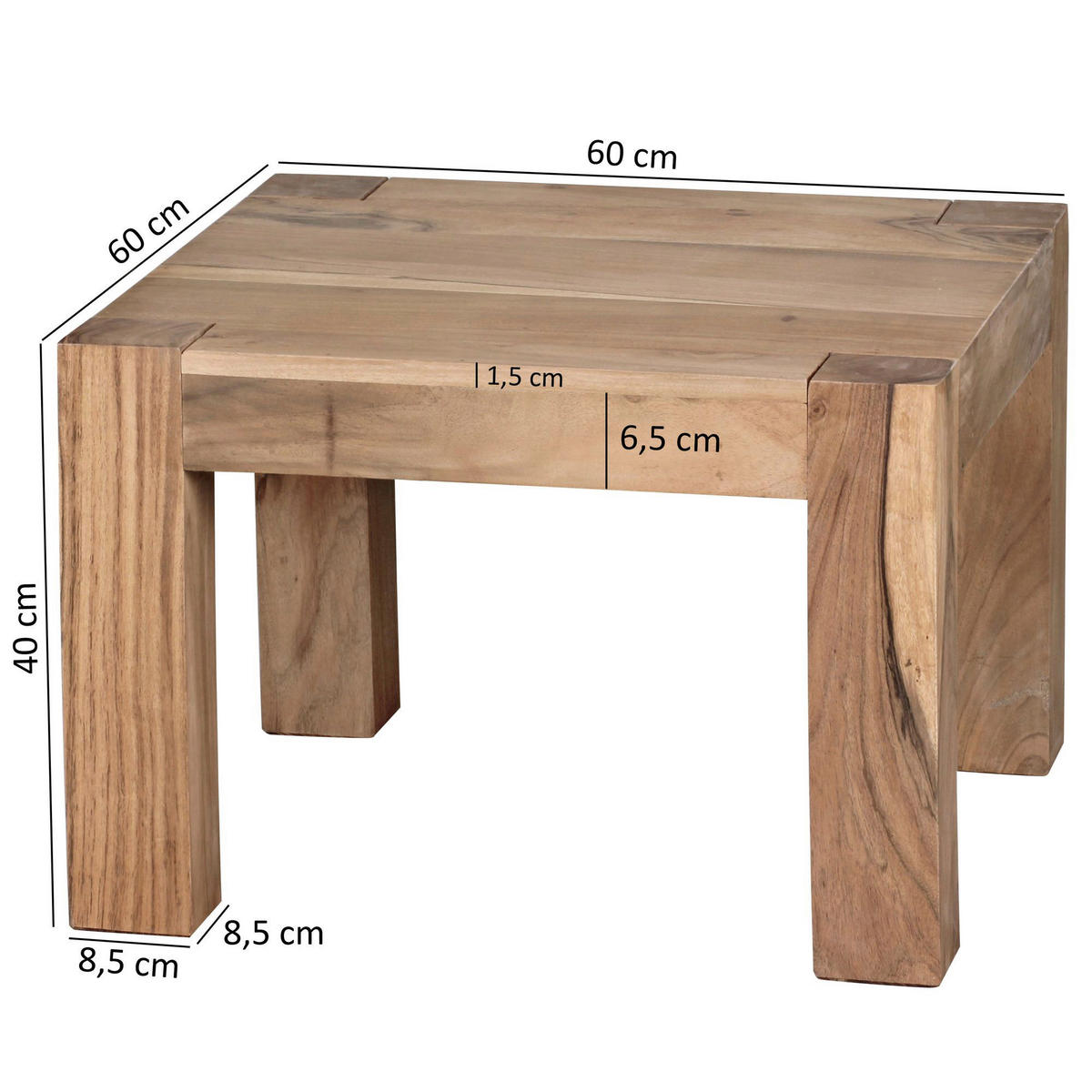 Couchtisch natur B/H/T: ca. 60x40x60 cm Couchtisch - natur (60,00/40,00/60,00cm) - Wohnling