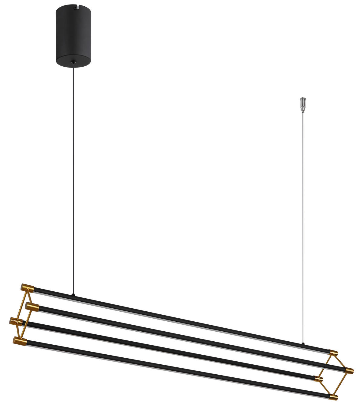 GLOBO LED-Pendelleuchte mattschwarz Opal gold Metall Kunststoff B/H/T: ca. 104x150x16,2 cm 1.0 Brennstellen KAYSON - gold/Opal (104,00/150,00/16,20cm) - GLOBO