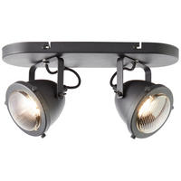 Brilliant Spot schwarz klar Metall Glas B/H/T: ca. 36x18,5x14 cm 2 Brennstellen Spot Carmen 55413/86 - klar/schwarz (36,00/18,50/14,00cm) - Brilliant