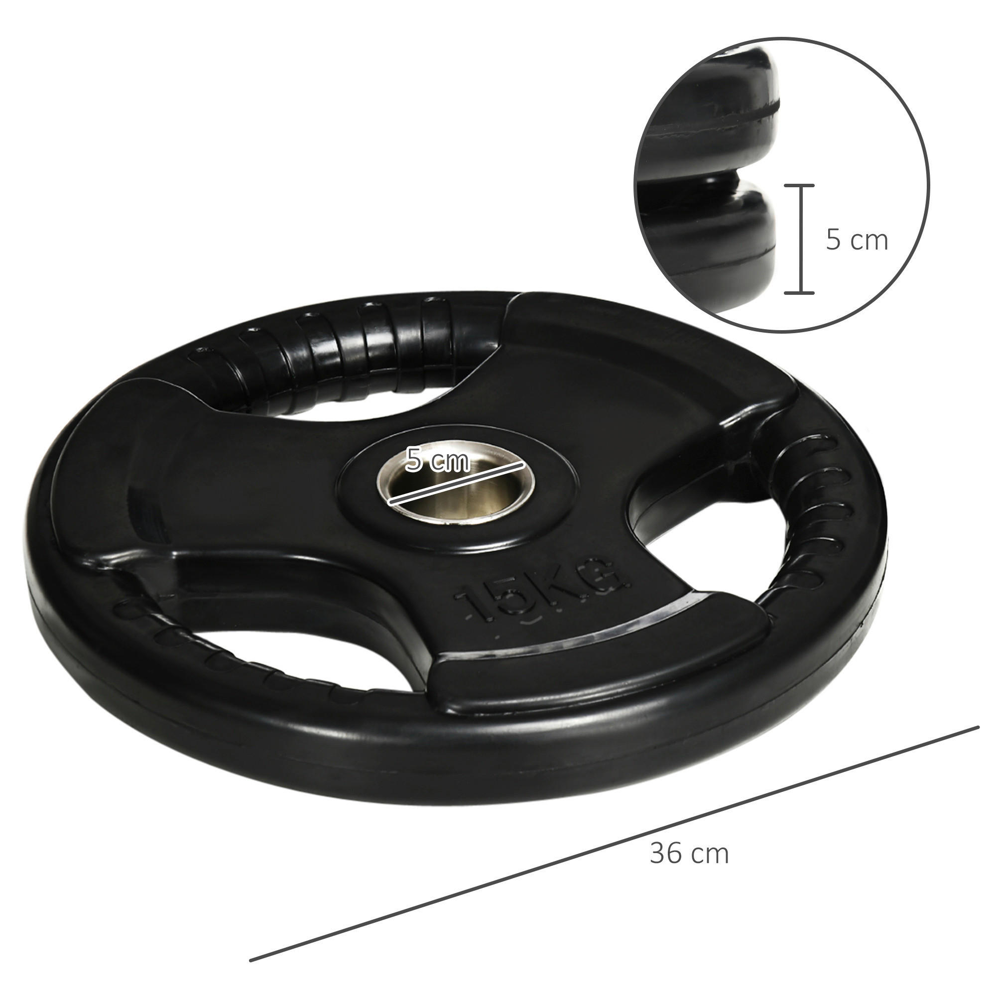 SPORTNOW Hantelscheibe schwarz Metall B/H/L: ca. 36x5x36 cm Hantelscheibe 2x 15 kg - schwarz (36,00/36,00/5,00cm) - SPORTNOW