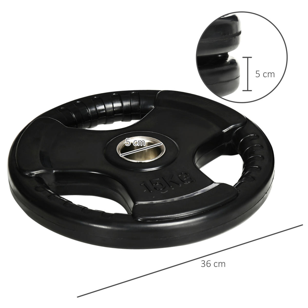 SPORTNOW Hantelscheibe schwarz Metall B/H/L: ca. 36x5x36 cm Hantelscheibe 2x 15 kg - schwarz (36,00/36,00/5,00cm) - SPORTNOW
