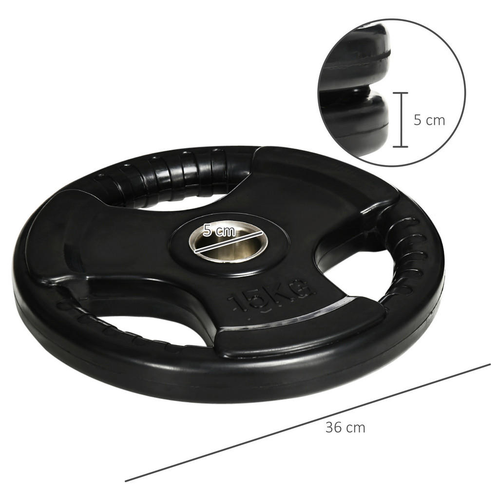 Thumbnail - SPORTNOW Hantelscheibe schwarz Metall B/H/L: ca. 36x5x36 cm