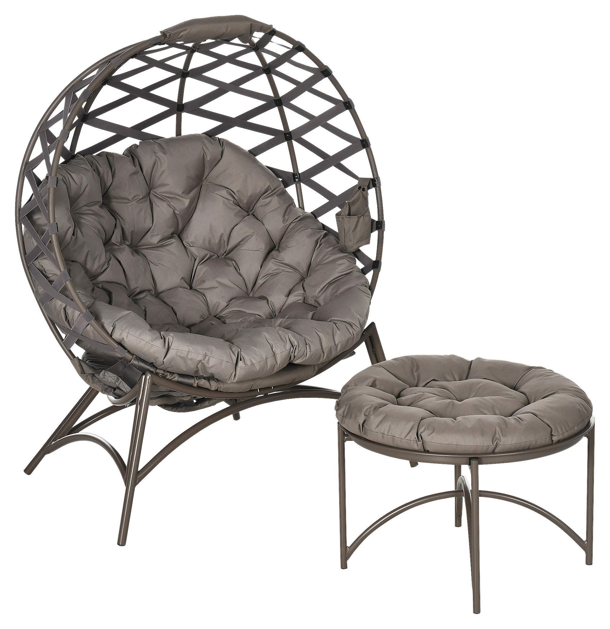 Outsunny Gartenstuhl-Set sand Polyester B/H/L: ca. 75x142x118 cm Gartenstuhl-Set - sand (118,00/75,00/142,00cm) - Outsunny
