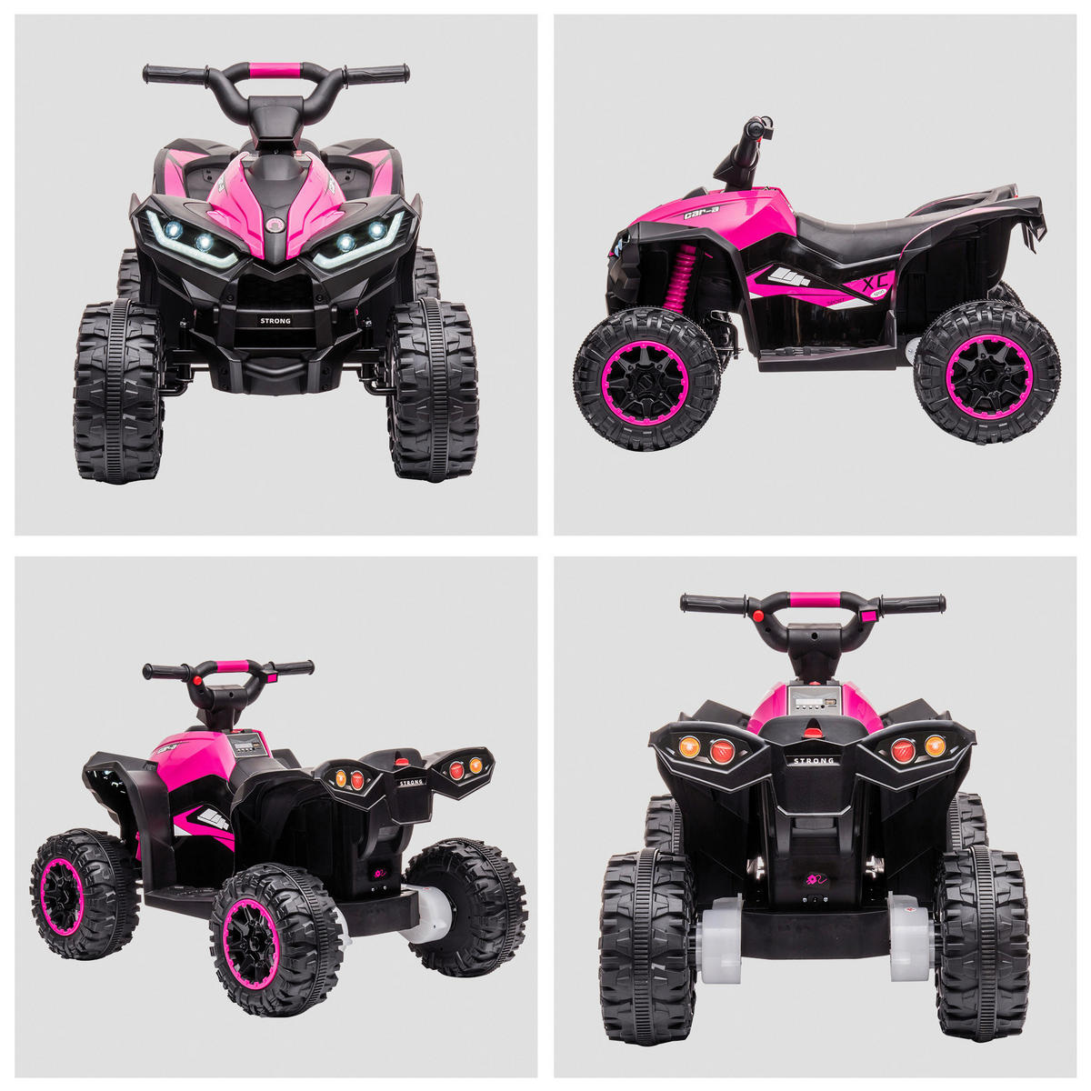 HOMCOM Elektro-Quad schwarz B/H/L: ca. 53x55,5x83 cm Elektro-Quad - schwarz/rosa (83,00/53,00/55,50cm) - HOMCOM