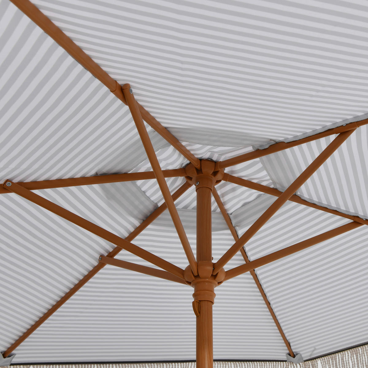 POCOline Sonnenschirm grau Stahl H/D: ca. 230x200 cm Sonnenschirm_mit_Qasten - weiß/grau (200,00/230,00cm) - POCOline