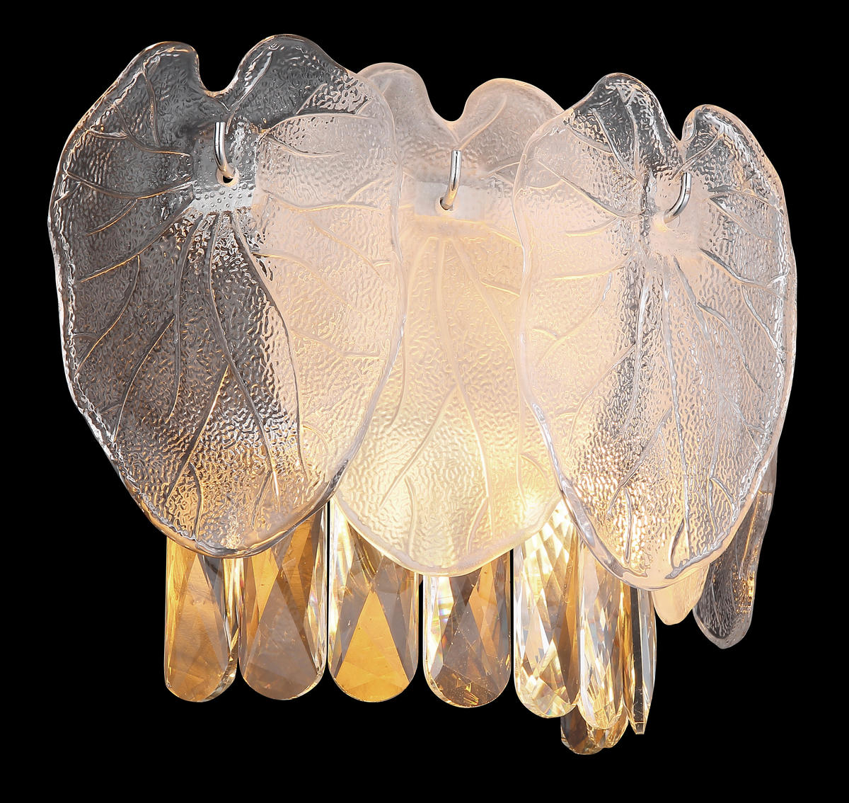 GLOBO Wandleuchte klar Chrom Metall Glas B/H/T: ca. 31,5x20,8x15,5 cm E14 2 Brennstellen BENJAMIN - klar/Chrom (31,50/20,80/15,50cm) - GLOBO