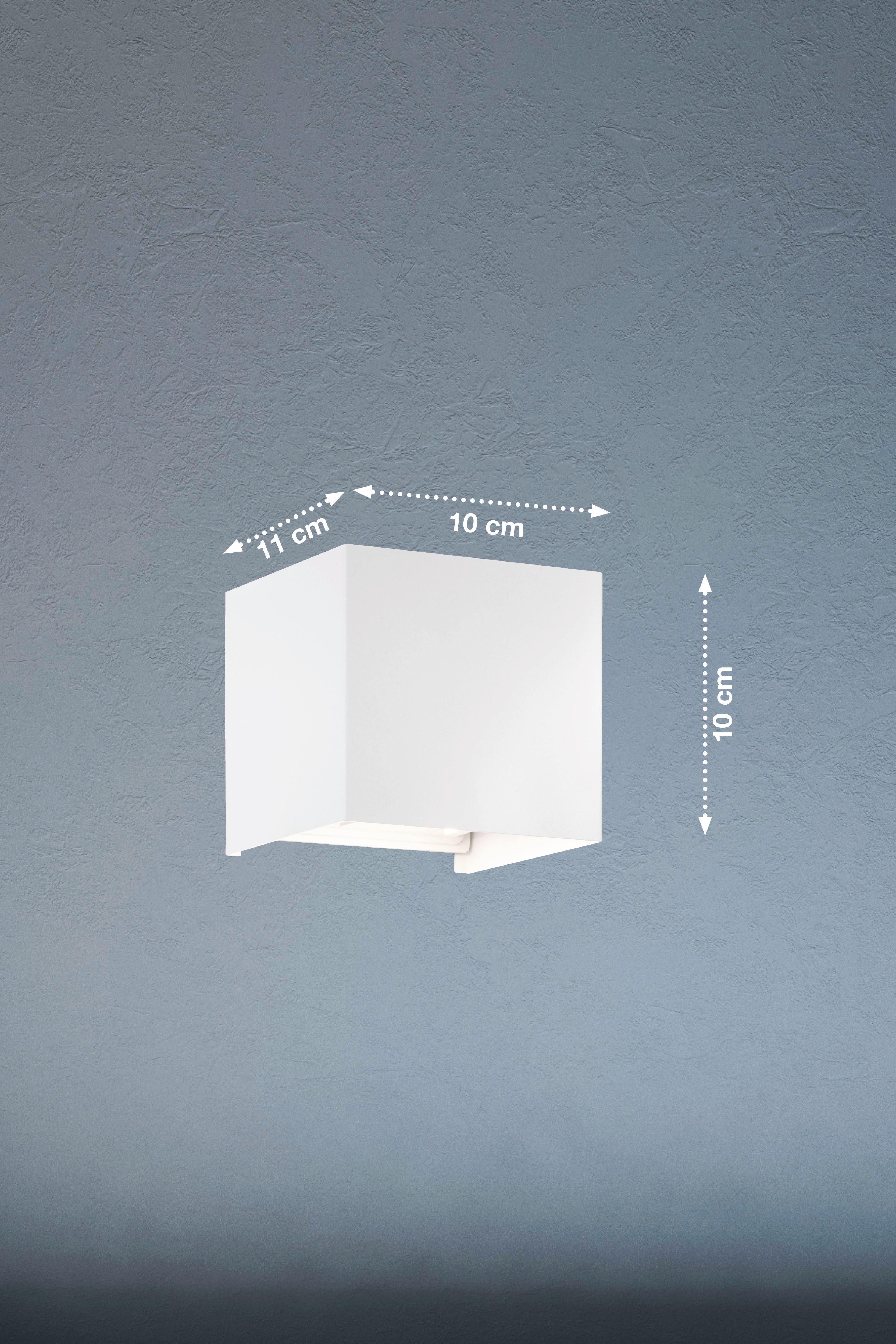 LED-Außen-Wandleuchte 30258 weiß B/H/T: ca. 11x10x10 cm Wall - weiß (11,00/10,00/10,00cm) - Fischer & Honsel