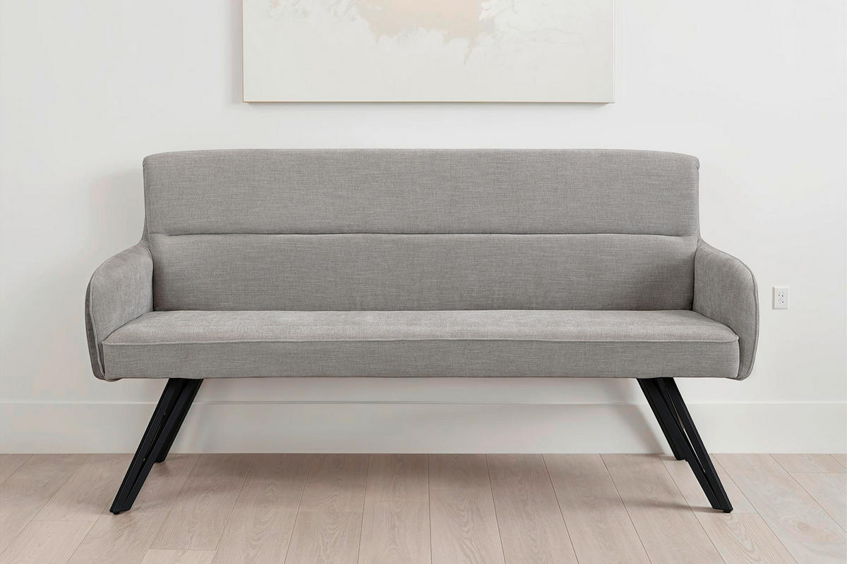 Sitzbank TINO schwarz grau Metall Microfaser B/H/T: ca. 160x94x67 cm TINO - schwarz/grau (160,00/94,00/67,00cm) - byLIVING