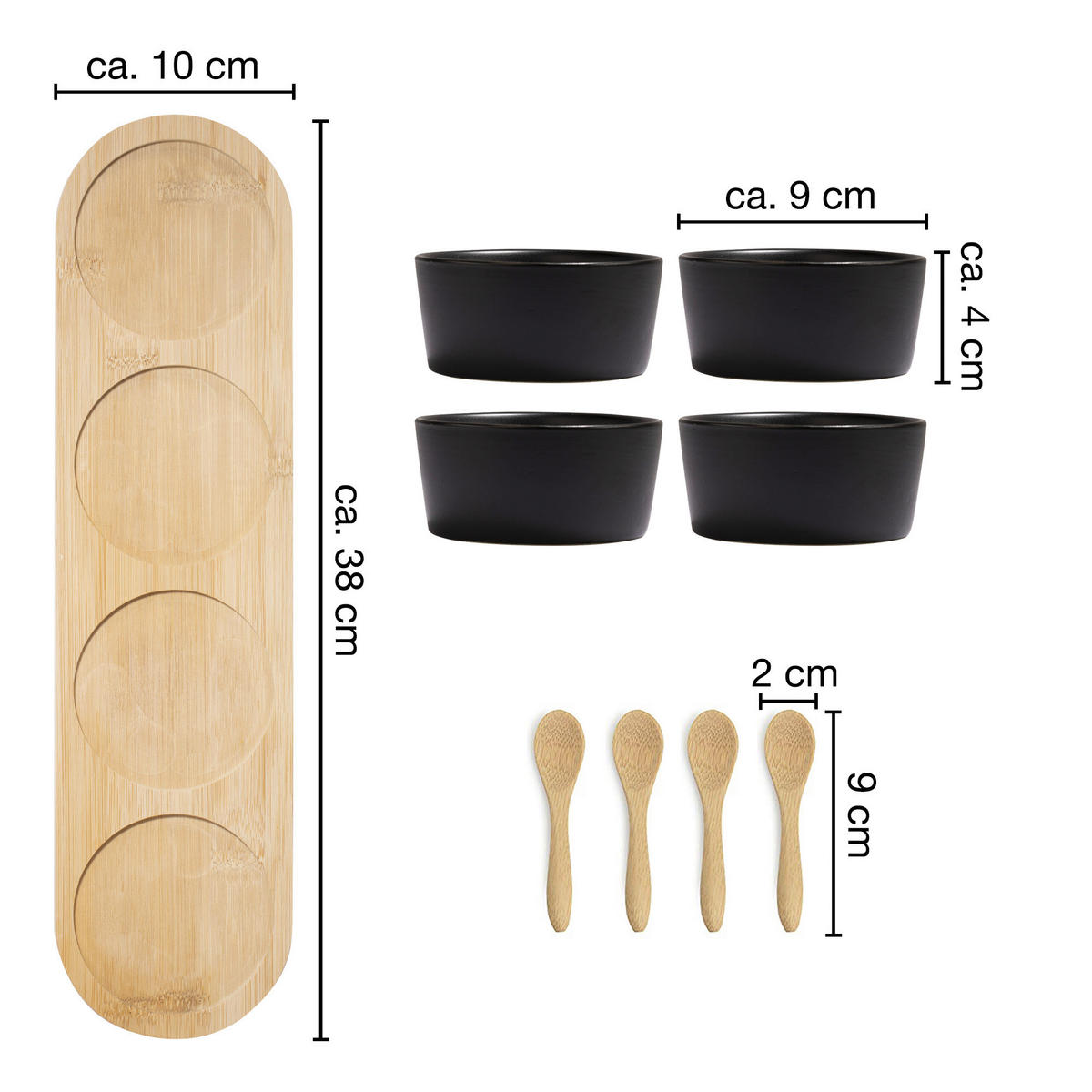 Moritz & Moritz Servierset schwarz Keramik Servierset_9tlg. - schwarz - Moritz & Moritz