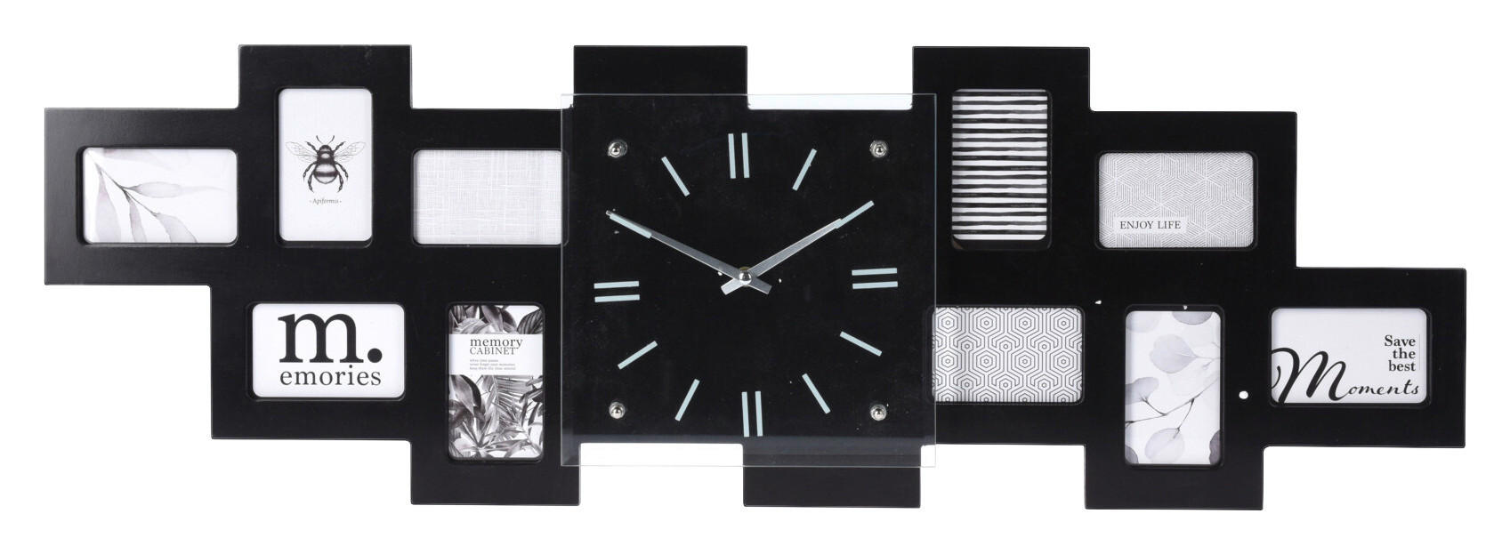 Wanduhr schwarz Wanduhr_eckig - weiß/schwarz