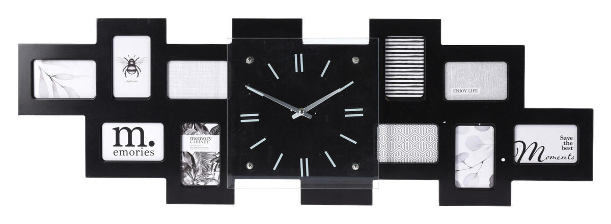 Wanduhr schwarz Wanduhr_eckig - weiß/schwarz