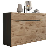 Sideboard Spring Eiche Viking Nachbildung anthrazit B/H/T: ca. 150x92x40 cm Spring - anthrazit (150,00/92,00/40,00cm)