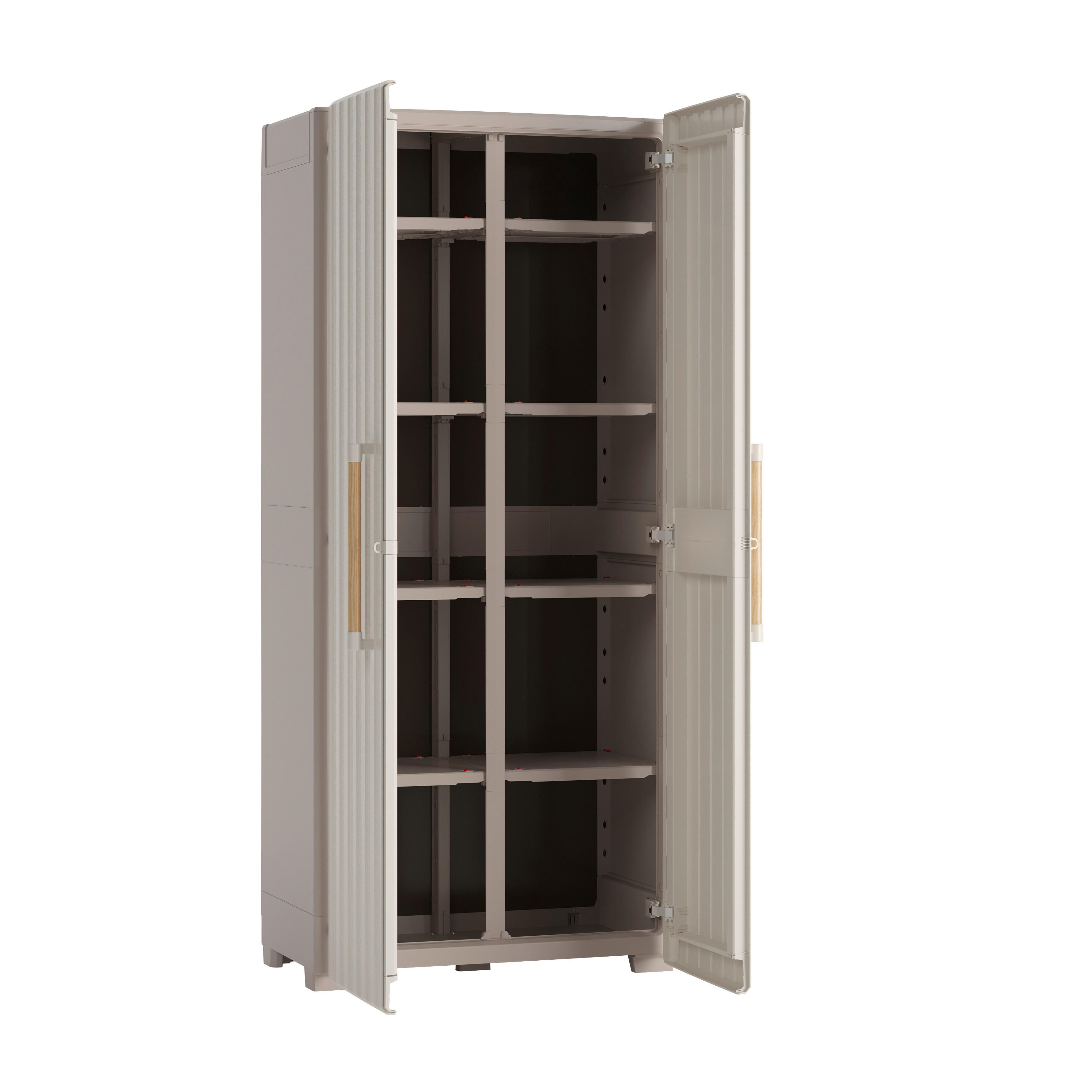 Keter Kunststoffschrank Groove Utility beige Kunststoff B/H/T: ca. 80x180x45 cm Groove Utility - beige (80,00/180,00/45,00cm) - Keter